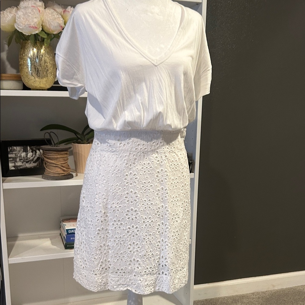Veronica Beard White Eyelet Dress